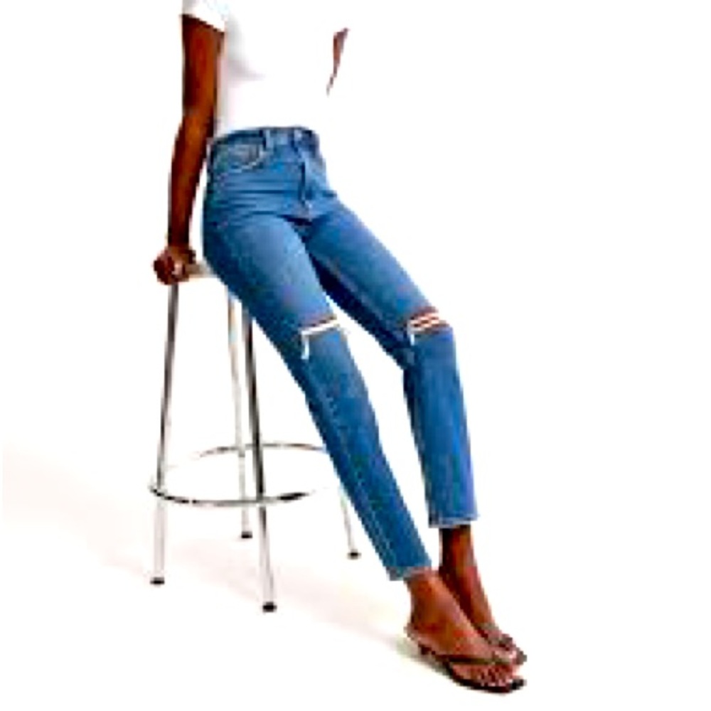 Abercrombie & Fitch Curve love high rise straight jeans